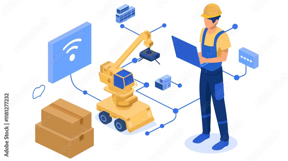 Poster automation in logistics and manufacturing with robotics technology for efficient warehouse managemen
