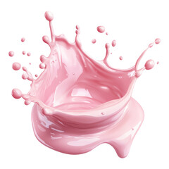 Delicious Strawberry Milk Swirl on transparent PNG background.
