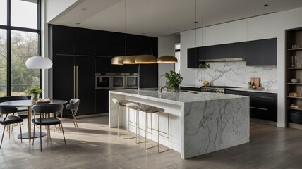 Obraz premium create a sleek modern kitchen with white marble 
