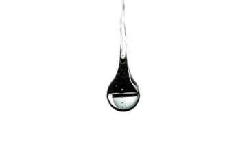 Delicate raindrop on a leaf, emphasizing nature's detail isolated on transparent background