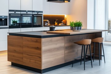 Stylish Contemporary Kitchen Island Featuring Comfortable Seating for Modern Homes and Entertaining Spaces