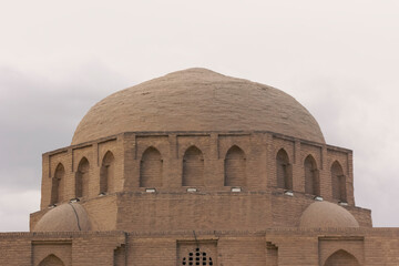Brick work on a dome of a mausoleum in Yazd, Iran. 