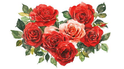 Heart made of roses transparent background
