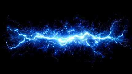 Fototapeta premium Stunning Abstract Blue Lightning: An Electrifying Energy Display