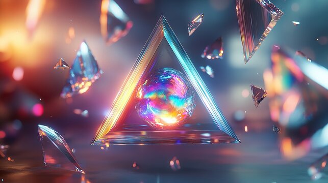 A 3D triangular prism rotating endlessly