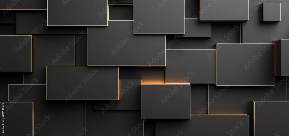 Poster an abstract composition of overlapping rectangular shapes in a modern design. the blocks feature a s