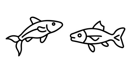 otocinclus fish  icon, fish line art, fish vector  - simple black line art icon of otocinclus fish  perfect for logos, and fish-themed designs.