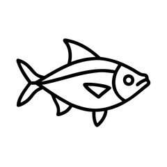 ember tetra fish icon, fish line art, fish vector  - simple black line art icon of ember tetra fish perfect for logos, and fish-themed designs.