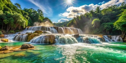 Immerse yourself in Agua Azul's breathtaking beauty. High-resolution screensaver showcases the waterfall's majesty.