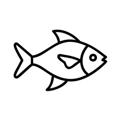 lemon tetra fish icon, fish line art, fish vector  - simple black line art icon of lemon tetra fish perfect for logos, and fish-themed designs.