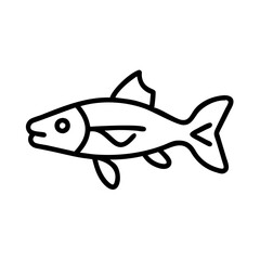 otocinclus fish icon, fish line art, fish vector  - simple black line art icon of otocinclus fish perfect for logos, and fish-themed designs.
