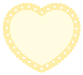 heart scallop frame isolated. Template for photo lace ornament frame.
