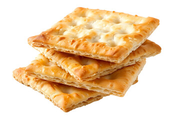 Fototapeta premium Gourmet Saltine Cracker with Sea Salt for Extra Flavor Isolated on Transparent Background