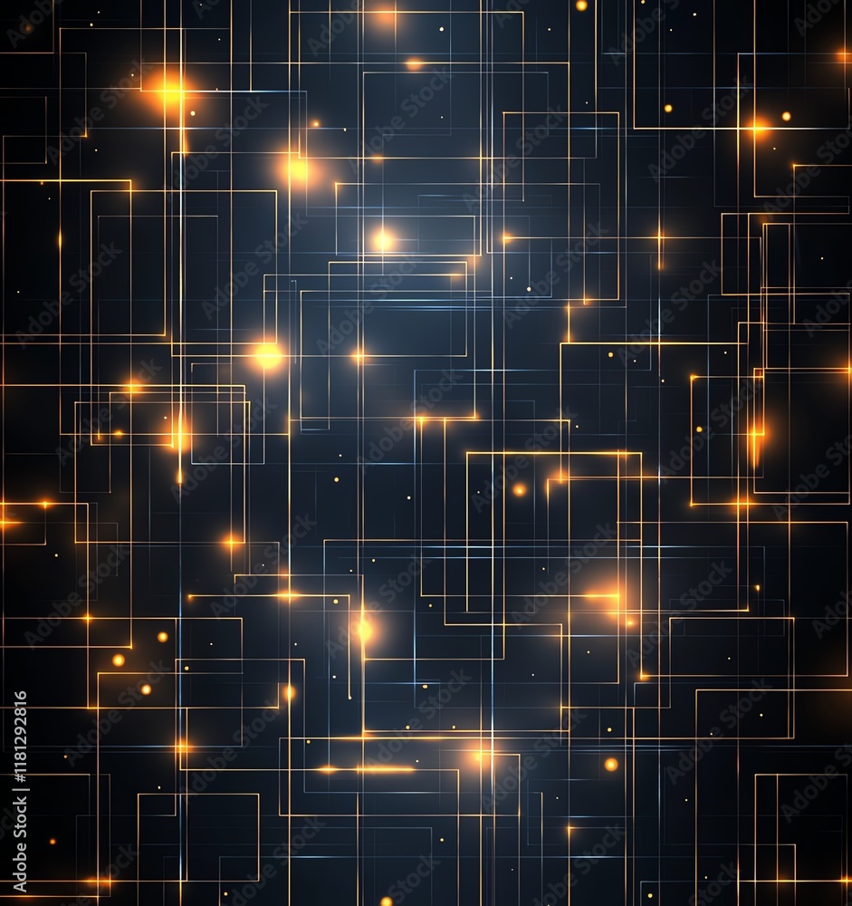 Poster a stunning abstract background showcasing glowing lines and lights in a dark setting, perfect for te
