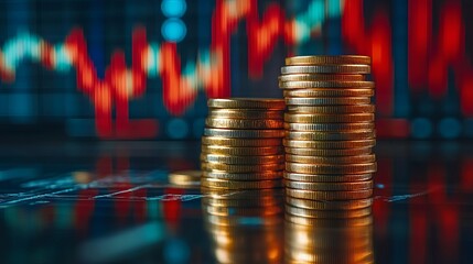 Stacked Coins and Rising Graph