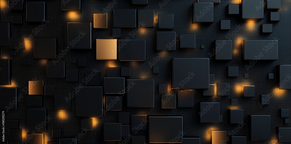 Poster an abstract background featuring dark textures with illuminated geometric shapes. ideal for design p