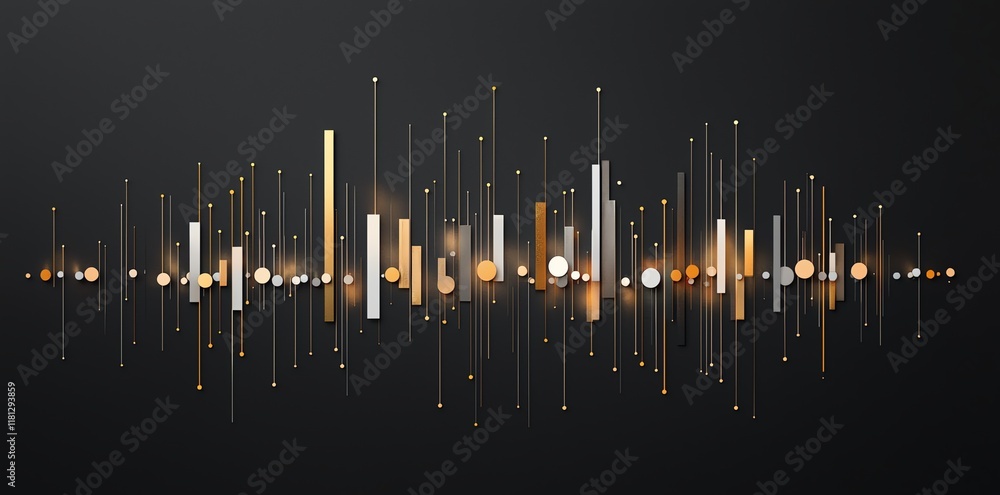 Poster a modern abstract representation of sound waves featuring vibrant colors and dynamic lines. this gra