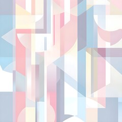 pattern of geometric shapes in pastel colors overlapping with transparency. 
