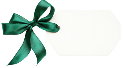 Tag with ribbon bow transparent background