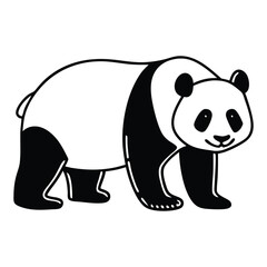 panda silhouette vector illustration