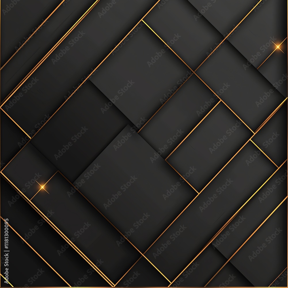 Poster a modern abstract background featuring a blend of geometric shapes in black and gold. this versatile