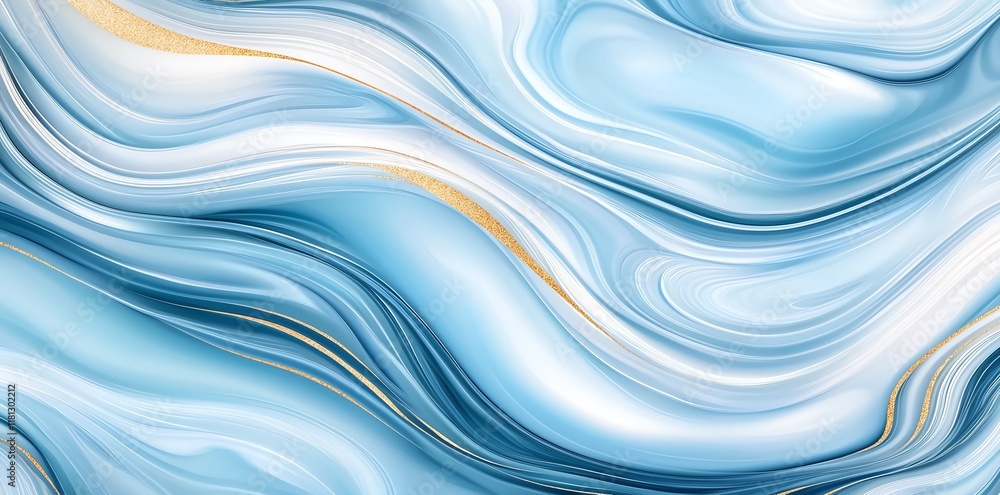 Poster a stunning abstract background featuring gentle waves of soft blue and gold tones, perfect for vario