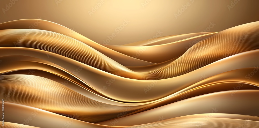 Aufkleber a stunning abstract background featuring flowing golden waves. this design conveys elegance and flui