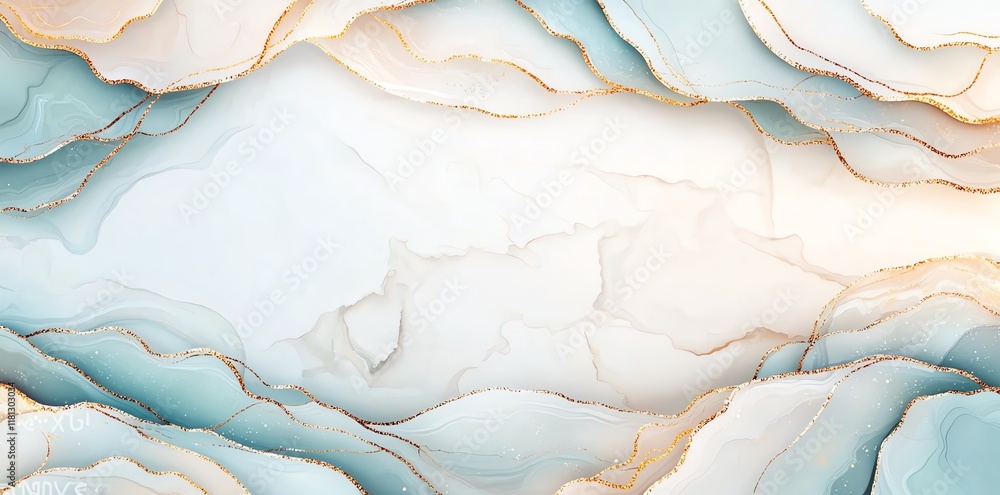 Poster a stunning abstract background featuring soft waves of blue and beige hues, creating a tranquil and 