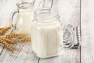 Organic milk in the glass