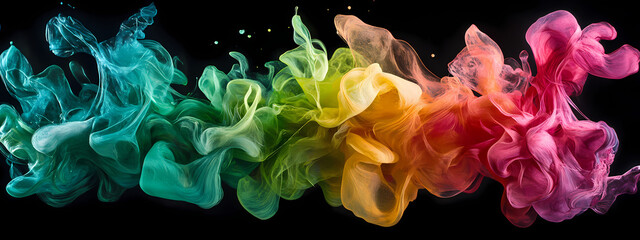 Fototapeta premium Fluid rainbow paint in motion