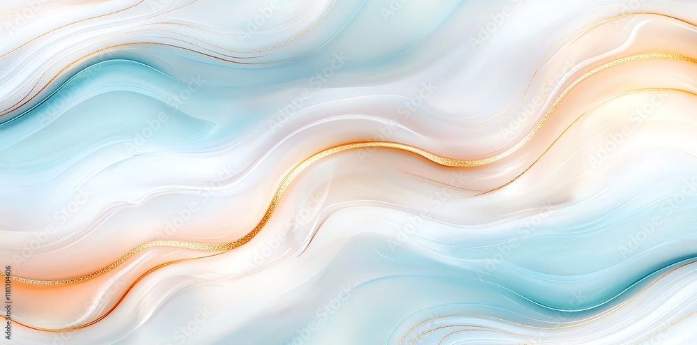 Poster a mesmerizing abstract background featuring flowing waves of soft colors including blue, white, and 