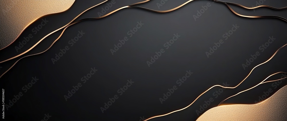 Poster abstract background featuring smooth flowing lines and a dark backdrop with gold accents. perfect fo