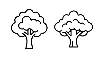 teak tree icon, tree line art, tree vector - simple black line art icon of teak tree perfect for logos, and tree-themed designs.