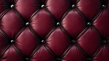 Fototapeta premium A seamless texture of quilted leather in a deep burgundy color. 