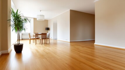Fototapeta premium Stylish modern apartment dining room, elegantly furnished for contemporary living and entertaining.