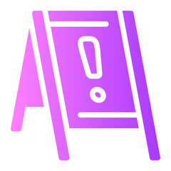 slippery sign gradient icon