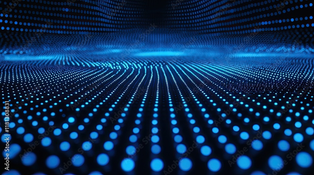 Fototapete A stunning abstract background featuring connected blue dots and lines, representing the concepts of networking and data flow in a digital environment, perfect for techno