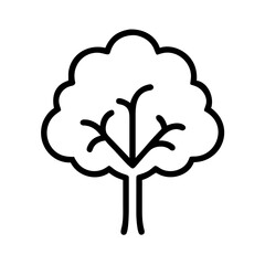 ash tree icon, tree line art, tree vector - simple black line art icon of ash tree perfect for logos, and tree-themed designs.