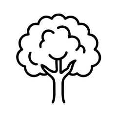 ash tree icon, tree line art, tree vector - simple black line art icon of ash tree perfect for logos, and tree-themed designs.