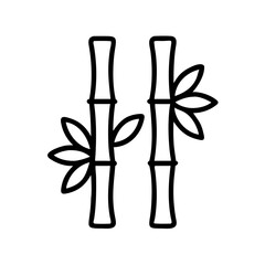 bamboo tree icon, tree line art, tree vector - simple black line art icon of bamboo tree perfect for logos, and tree-themed designs.