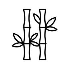 bamboo tree icon, tree line art, tree vector - simple black line art icon of bamboo tree perfect for logos, and tree-themed designs.