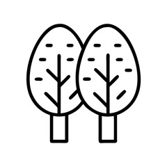 birch tree icon, tree line art, tree vector - simple black line art icon of birch tree perfect for logos, and tree-themed designs.