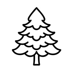 cedar tree icon, tree line art, tree vector - simple black line art icon of cedar tree perfect for logos, and tree-themed designs.
