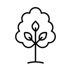 eucalyptus tree icon, tree line art, tree vector - simple black line art icon of eucalyptus tree perfect for logos, and tree-themed designs.