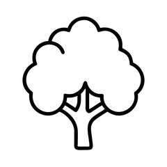 hickory tree icon, tree line art, tree vector - simple black line art icon of hickory tree perfect for logos, and tree-themed designs.