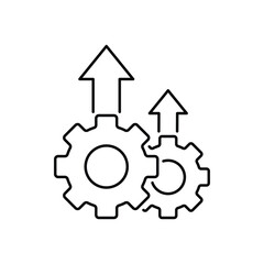 Operational excellence line icon. Simple outline style symbol. Optimize technology, innovation, production growth concept. Vector illustration isolated on white background.