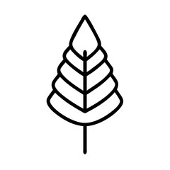 larch tree icon, tree line art, tree vector - simple black line art icon of larch tree perfect for logos, and tree-themed designs.