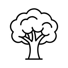 mahogany tree icon, tree line art, tree vector - simple black line art icon of mahogany tree perfect for logos, and tree-themed designs.