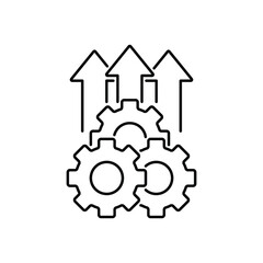 Operational excellence line icon. Simple outline style symbol. Optimize technology, innovation, production growth concept. Vector illustration isolated on white background.