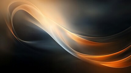 Abstract Orange and Gray Waves Flowing Design